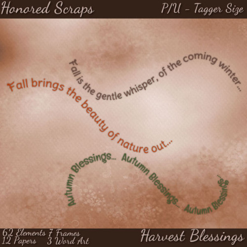 HS Harvest Blessings - Tagger HS Harvest Blessings - Tagger