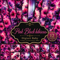 Papier pink black hibiscus Papier pink black hibiscus